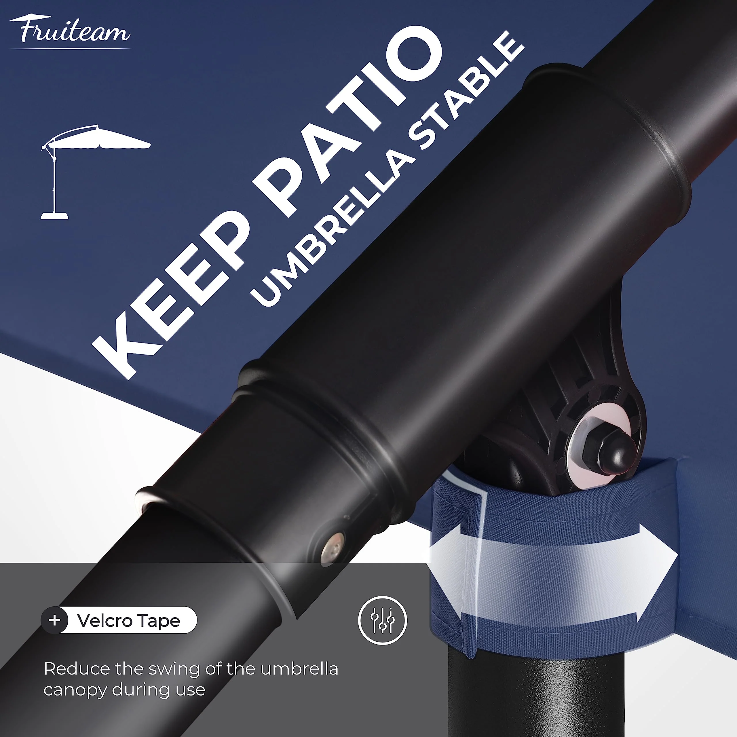 FRUITEAM 10FT Patio Umbrellas Offset Cantilever Umbrella, Large Shade Hanging Market Umbrella, Waterproof & UV Protection Outdoor Pool Umbrella with Ventilation for Backyard/Garden - Image 2