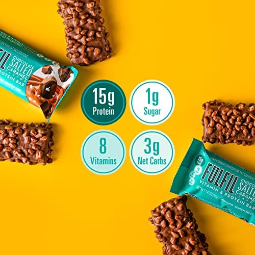 FULFIL Vitamin and Protein Bars, Chocolate Salted Caramel, Snack Sized Bar with 15g Protein and 8 Vitamins Including Vitamin C, 12 Counts - Image 4