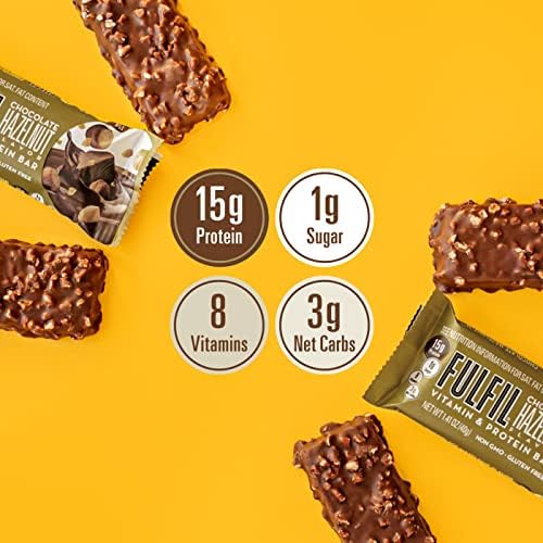 FULFIL Vitamin and Protein Bars, Hazelnut, Snack Sized Bar with 15 g Protein and 8 Vitamins Including Vitamin C, 12 Count - Image 4