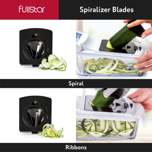 Fullstar Vegetable Chopper - Spiralizer Vegetable Slicer - Onion Chopper with Container - Pro Food Chopper - Slicer Dicer Cutter - (4 in 1, White) - Image 2