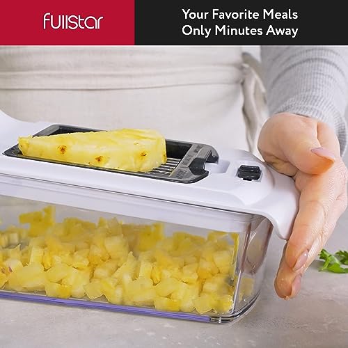Fullstar Vegetable Chopper - Spiralizer Vegetable Slicer - Onion Chopper with Container - Pro Food Chopper - Slicer Dicer Cutter - (4 in 1, White) - Image 4