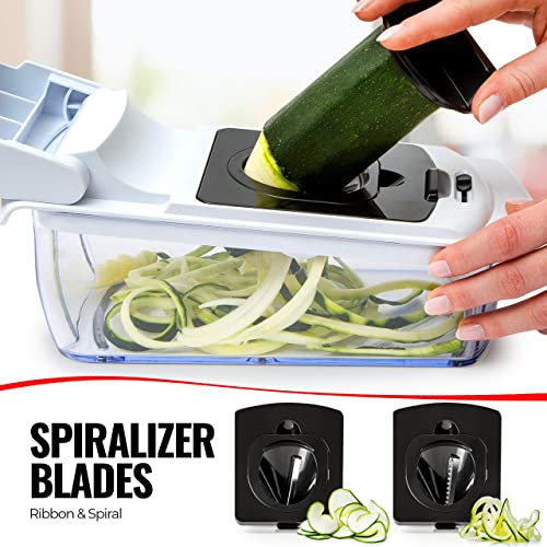 Fullstar Vegetable Chopper - Spiralizer Vegetable Slicer - Onion Chopper with Container - Pro Food Chopper - Slicer Dicer Cutter - (4 in 1, White) - Image 6