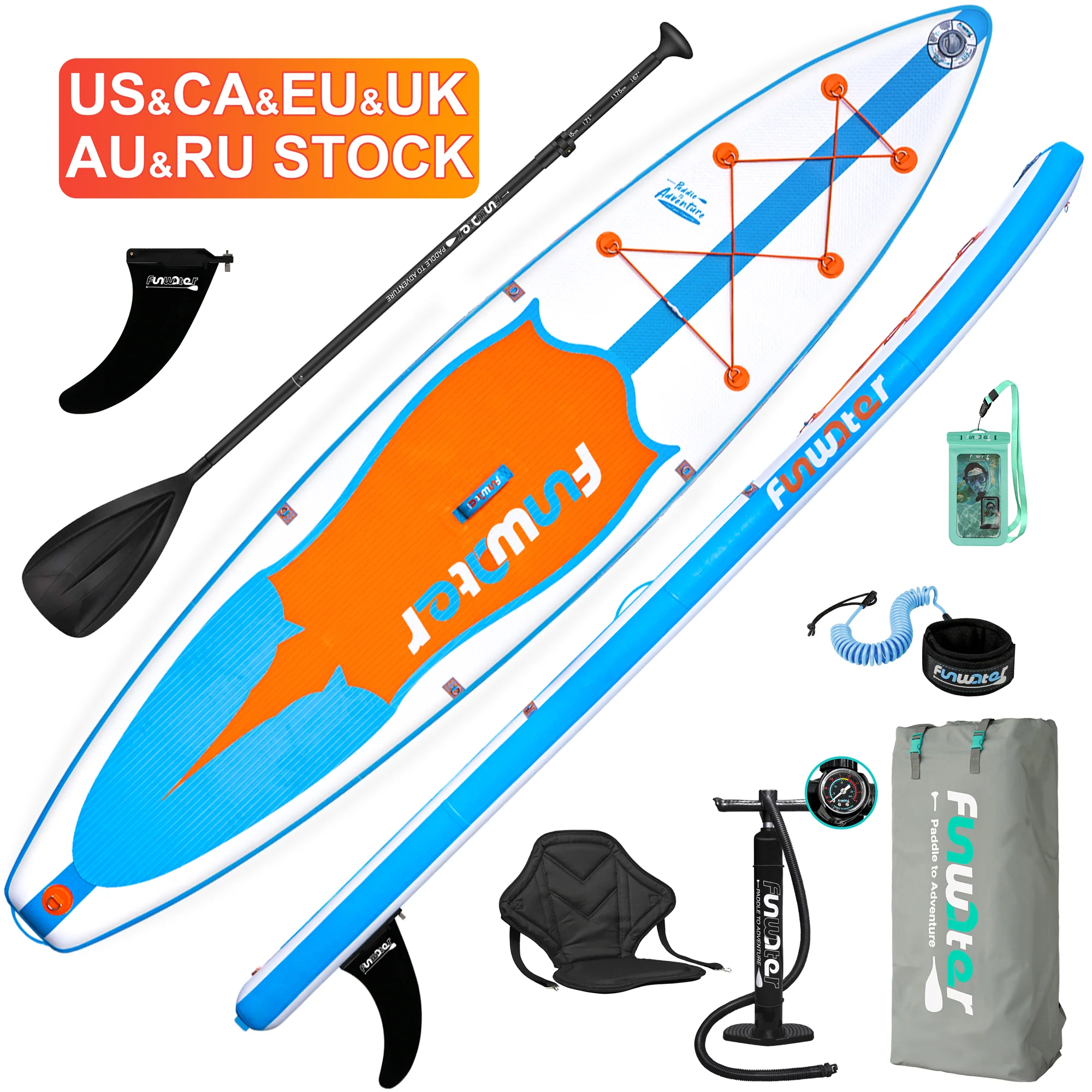 FUNWATER Dropshipping OEM tabla de surf sup board sup with seat 14 ft sup sea surfboard inflatable paddle boards sale alaia sub