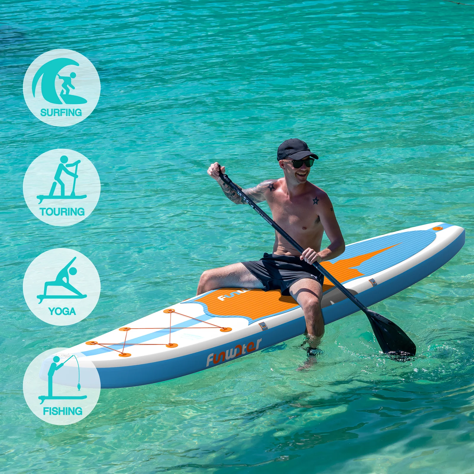FUNWATER Dropshipping OEM tabla de surf sup board sup with seat 14 ft sup sea surfboard inflatable paddle boards sale alaia sub - Image 5