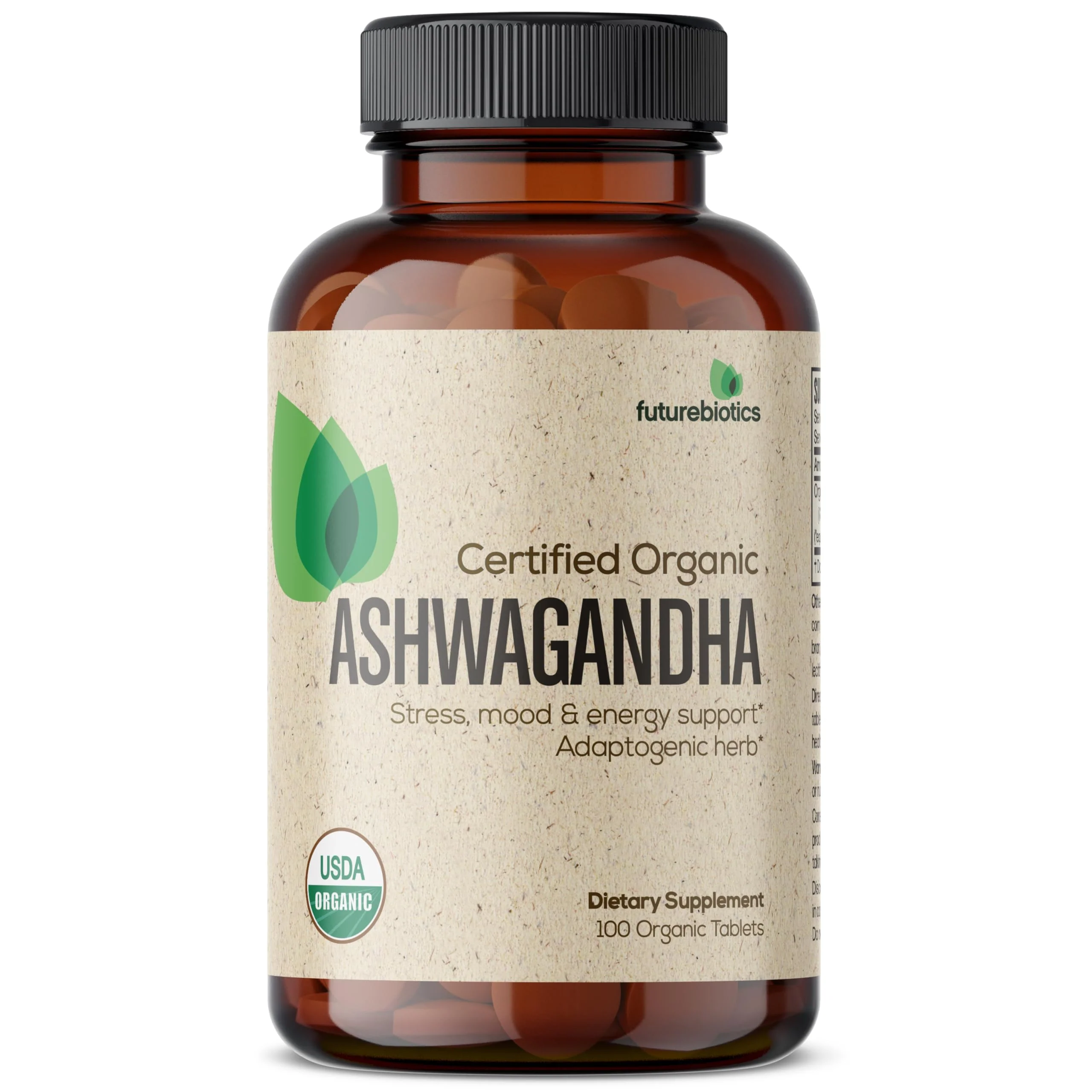 Futurebiotics Certified Organic Ashwagandha, Stress Mood & Energy Support Adaptogenic Herb, Non-GMO, 100 Organic Tablets - Image 5