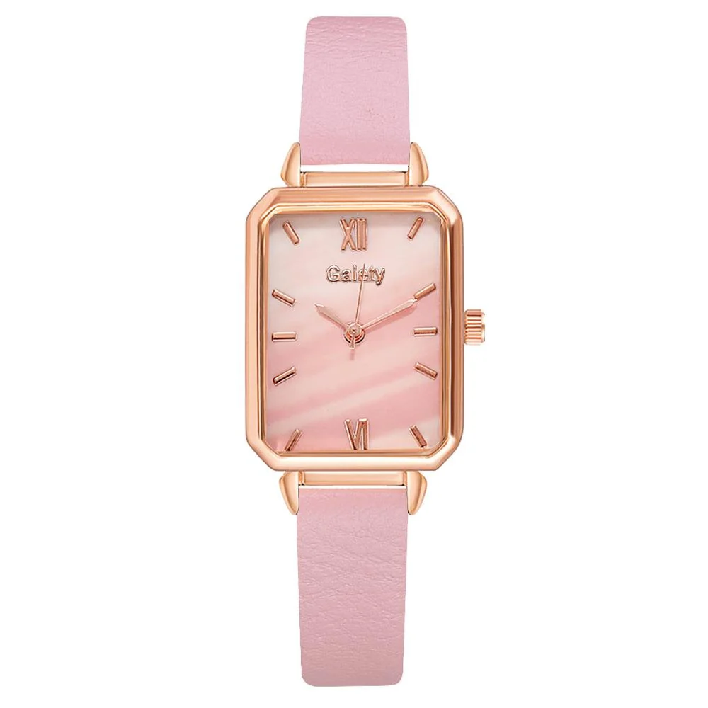 Gaiety Brand Women Watches Fashion Square Ladies Quartz Watch Bracelet Set Green Dial Simple Rose Gold Mesh Luxury Women Watches - Image 15