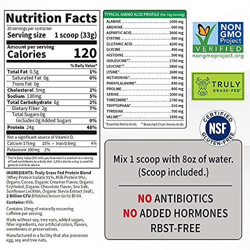 Garden of Life Sport Whey Protein Powder Chocolate, Premium Grass Fed Whey Protein Isolate Plus Probiotics for Immune System Health, 24g Protein, Non GMO, Gluten Free, Cold Processed - 20 Servings - Image 5