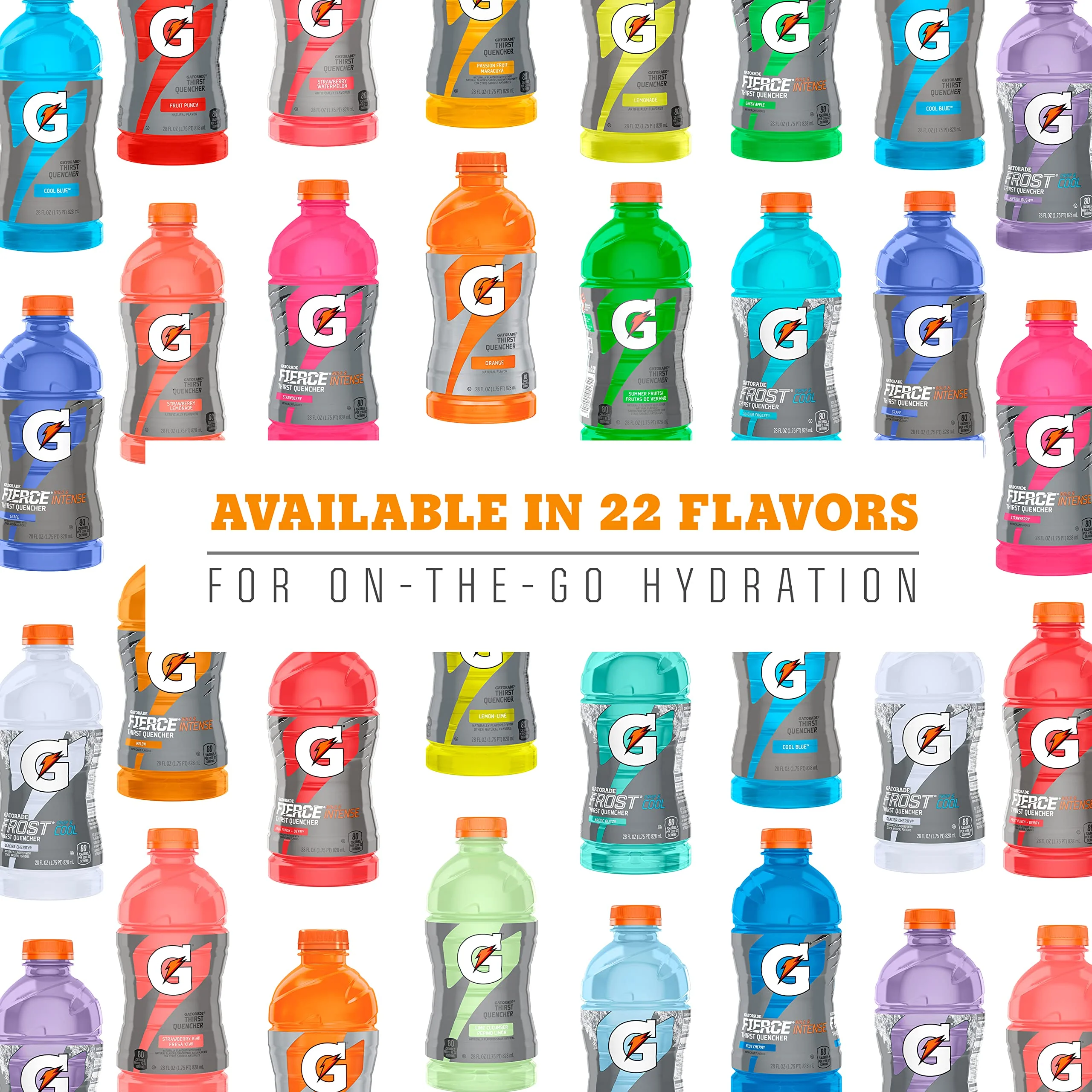 Gatorade Thirst Quencher, Fruit Punch and Cool Blue Variety Pack, 12 Ounce (Pack of 24) - Image 4