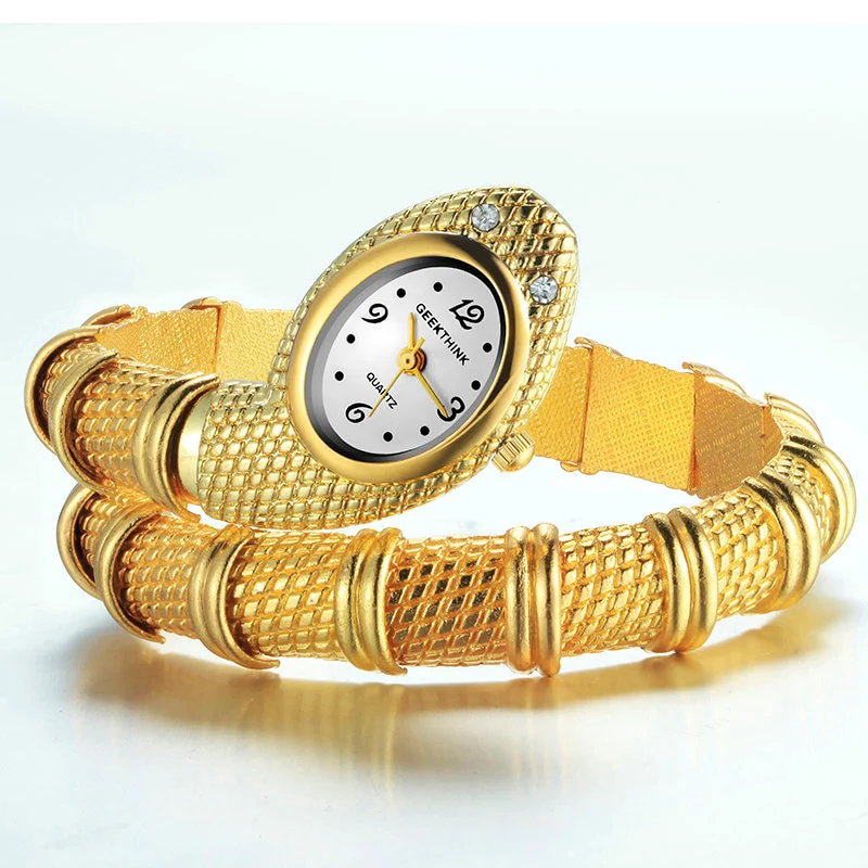 GEEKTHINK Bling Rhinestone Fashion Brand Quartz Watch Bracelet Women Ladies Snake Dress Watch Bangle Diamond Ornament - Image 3