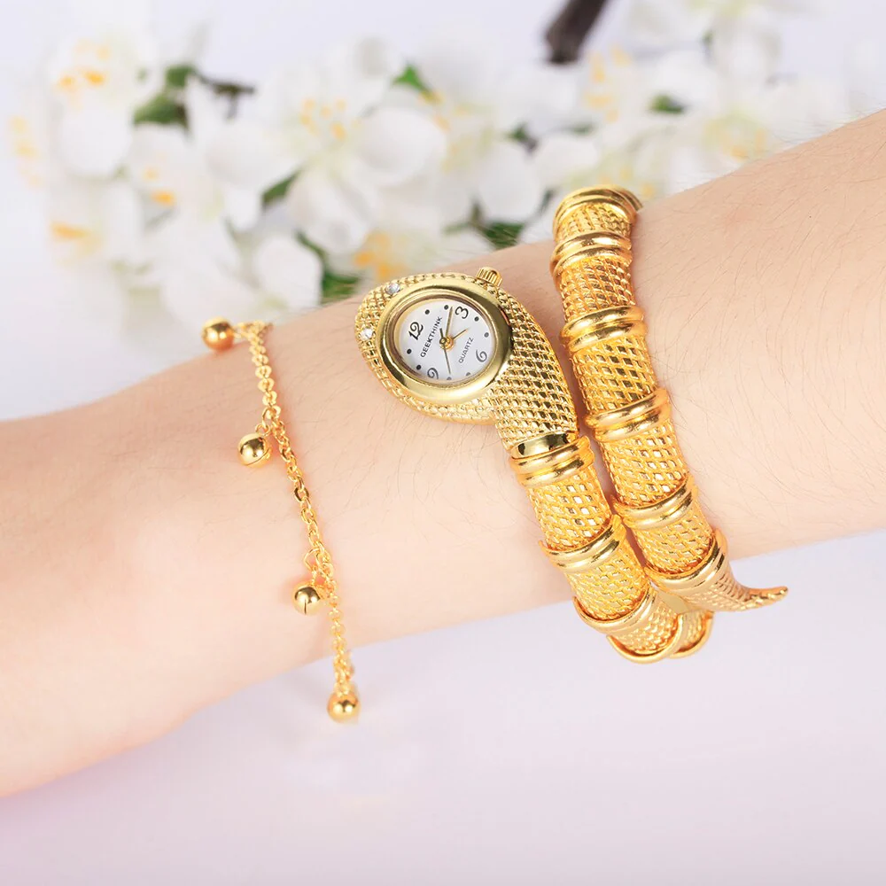 GEEKTHINK Bling Rhinestone Fashion Brand Quartz Watch Bracelet Women Ladies Snake Dress Watch Bangle Diamond Ornament - Image 7
