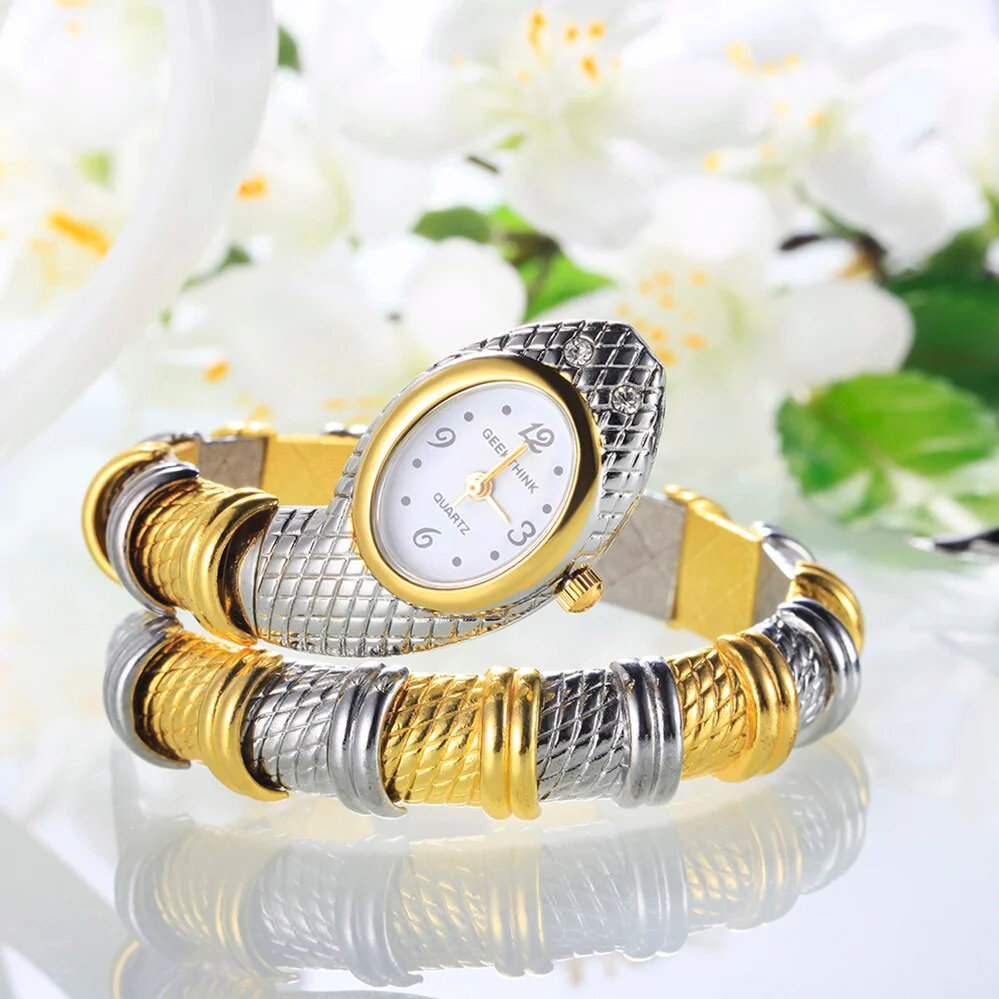 GEEKTHINK Bling Rhinestone Fashion Brand Quartz Watch Bracelet Women Ladies Snake Dress Watch Bangle Diamond Ornament - Image 9