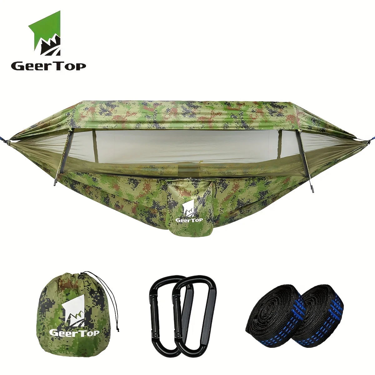GeerTop 3-in-1 Camping Hammock with Mosquito Net & Sun Shelter - Durable, Easy Setup for Backpacking, Hiking, Beach & Garden - Image 13