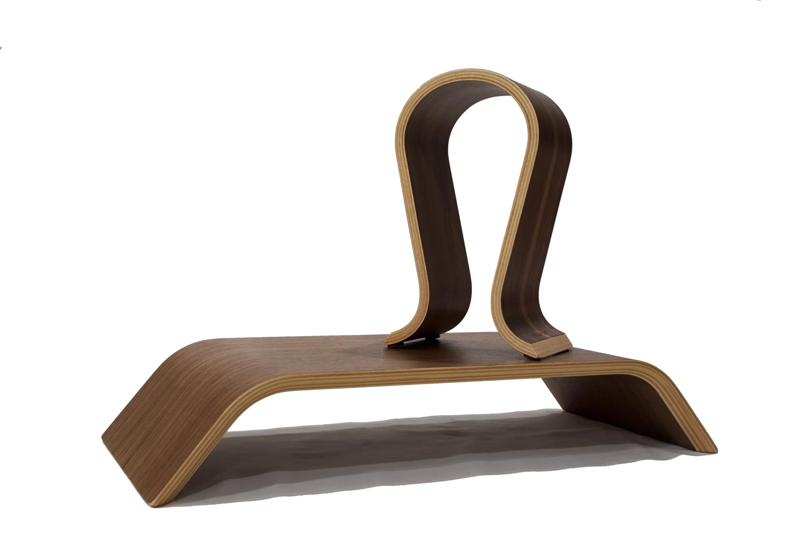 Generic Focalpoint Essentials Curved Wooden Monitor Stand | Monitor Riser | Laptop Stand | Laptop Riser | Stand for Desk Organization (Walnut) - Image 2