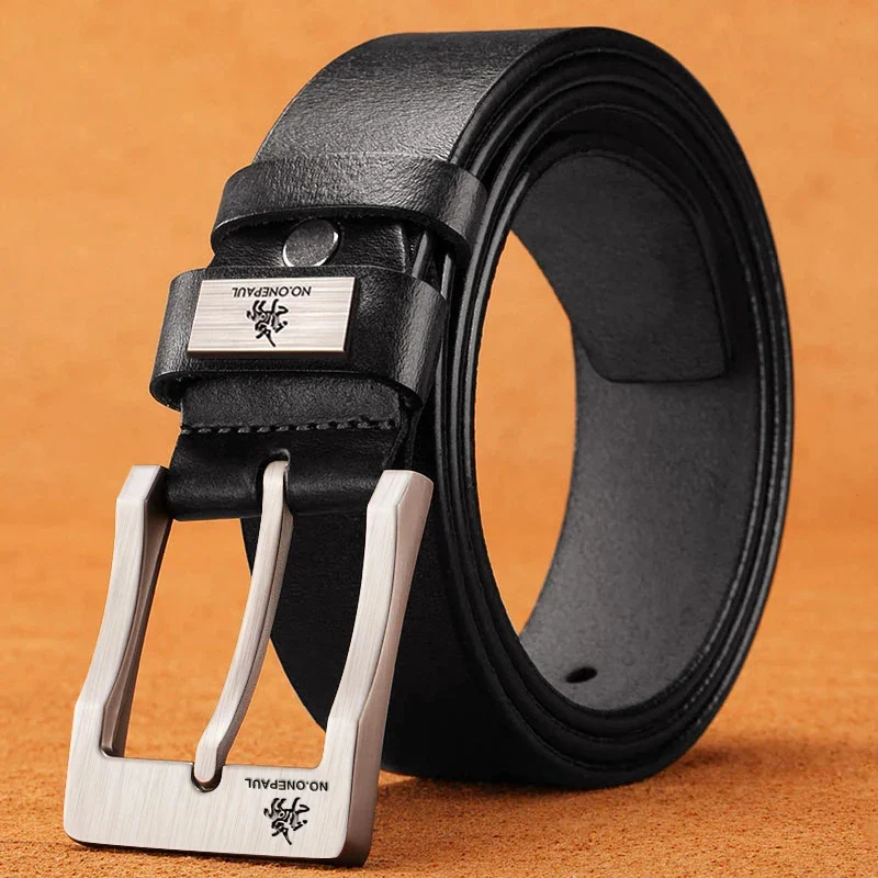 Genuine Leather For Men's High Quality Buckle Jeans Cowskin Casual Belts Business Cowboy Waistband Male Fashion Designer 2022New - Image 3