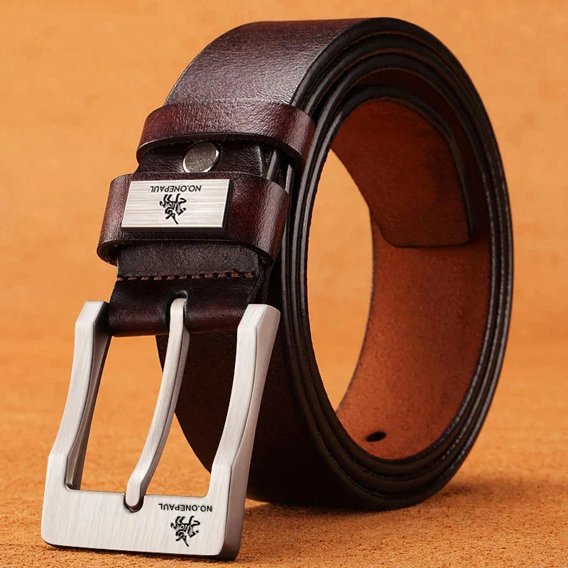 Genuine Leather For Men's High Quality Buckle Jeans Cowskin Casual Belts Business Cowboy Waistband Male Fashion Designer 2022New - Image 7
