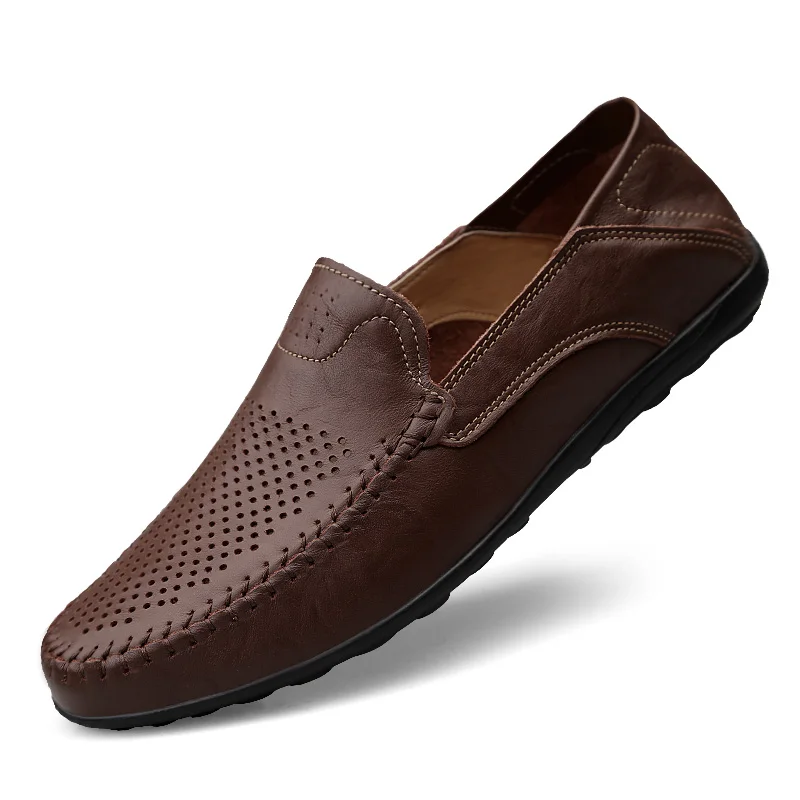 Genuine Leather Men Casual Shoes Luxury Brand Formal Men Loafers Moccasins Italian Breathable Slip on Male Boat Shoes Size 37-47 - Image 11