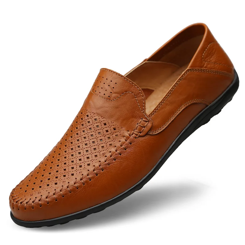 Genuine Leather Men Casual Shoes Luxury Brand Formal Men Loafers Moccasins Italian Breathable Slip on Male Boat Shoes Size 37-47 - Image 7