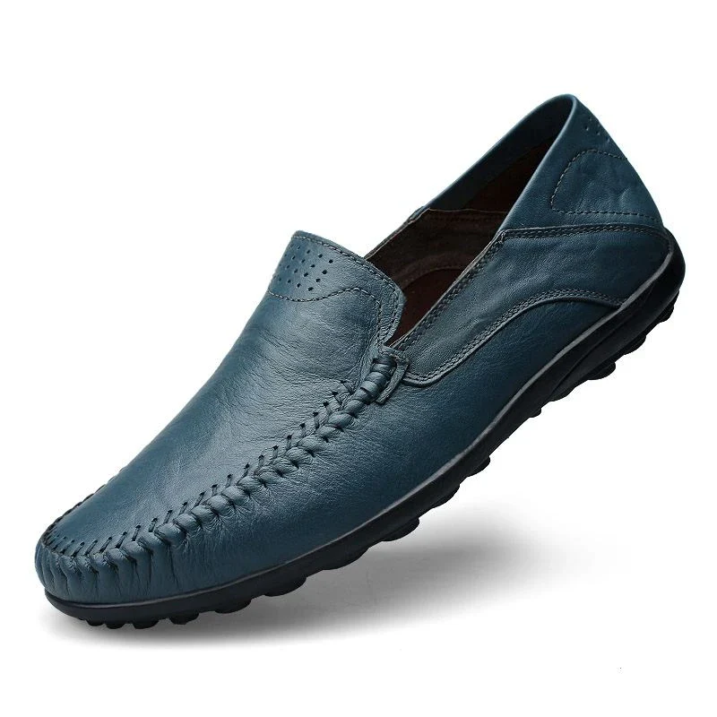 Genuine Leather Men Casual Shoes Luxury Brand Formal Men Loafers Moccasins Italian Breathable Slip on Male Boat Shoes Size 37-47 - Image 8