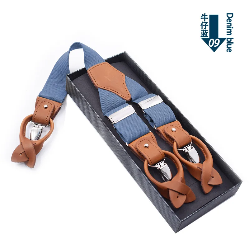 Genuine Leather Suspenders Men 3/6 Clips Male Suspensorios Adjustable Belt Strap Bretelles Vintage Men Clothing Accessories - Image 20