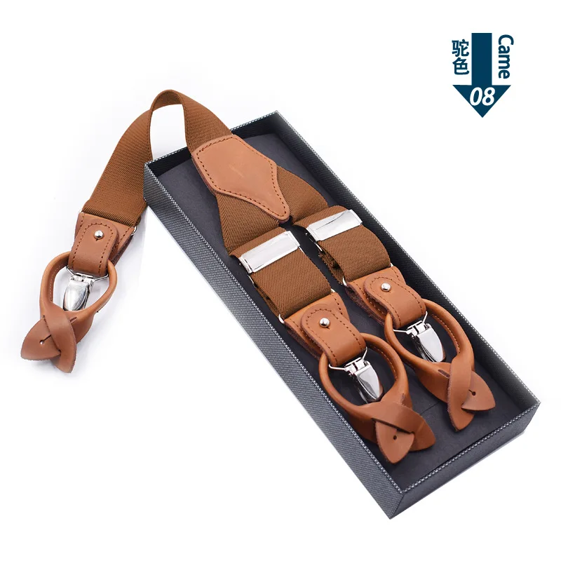 Genuine Leather Suspenders Men 3/6 Clips Male Suspensorios Adjustable Belt Strap Bretelles Vintage Men Clothing Accessories - Image 22