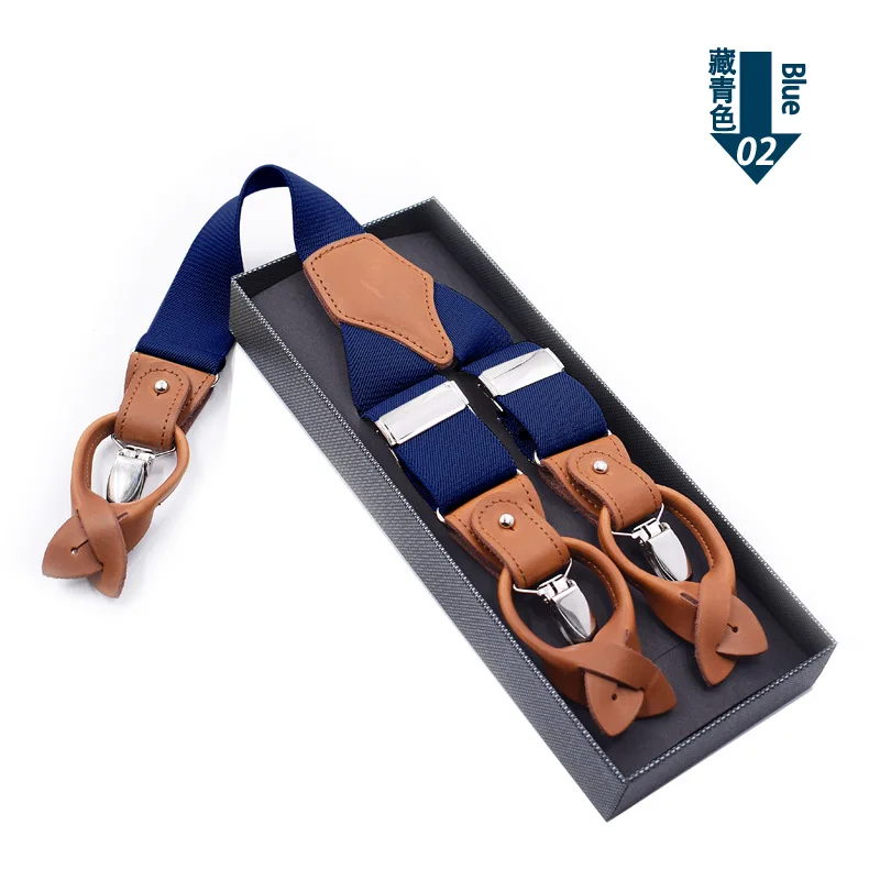 Genuine Leather Suspenders Men 3/6 Clips Male Suspensorios Adjustable Belt Strap Bretelles Vintage Men Clothing Accessories - Image 23