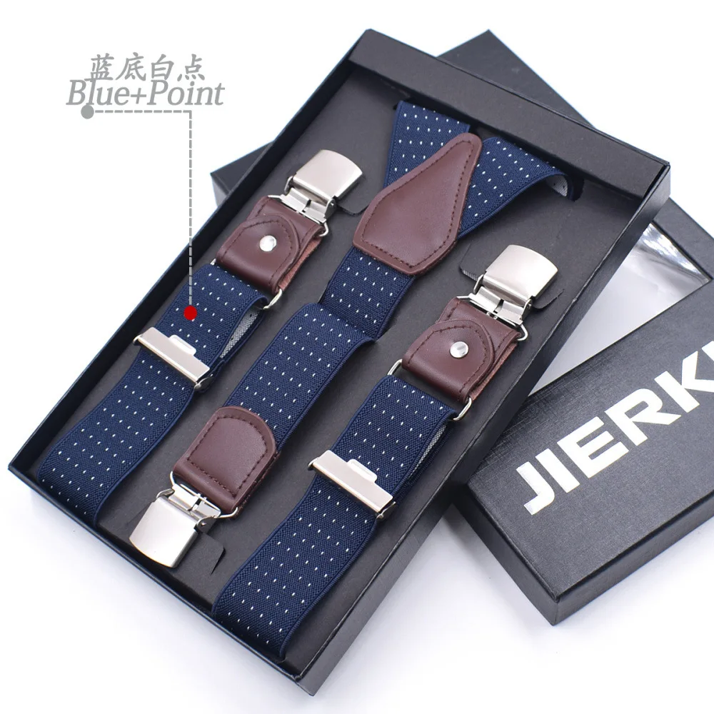 Genuine Leather Suspenders Men 3/6 Clips Male Suspensorios Adjustable Belt Strap Bretelles Vintage Men Clothing Accessories - Image 37