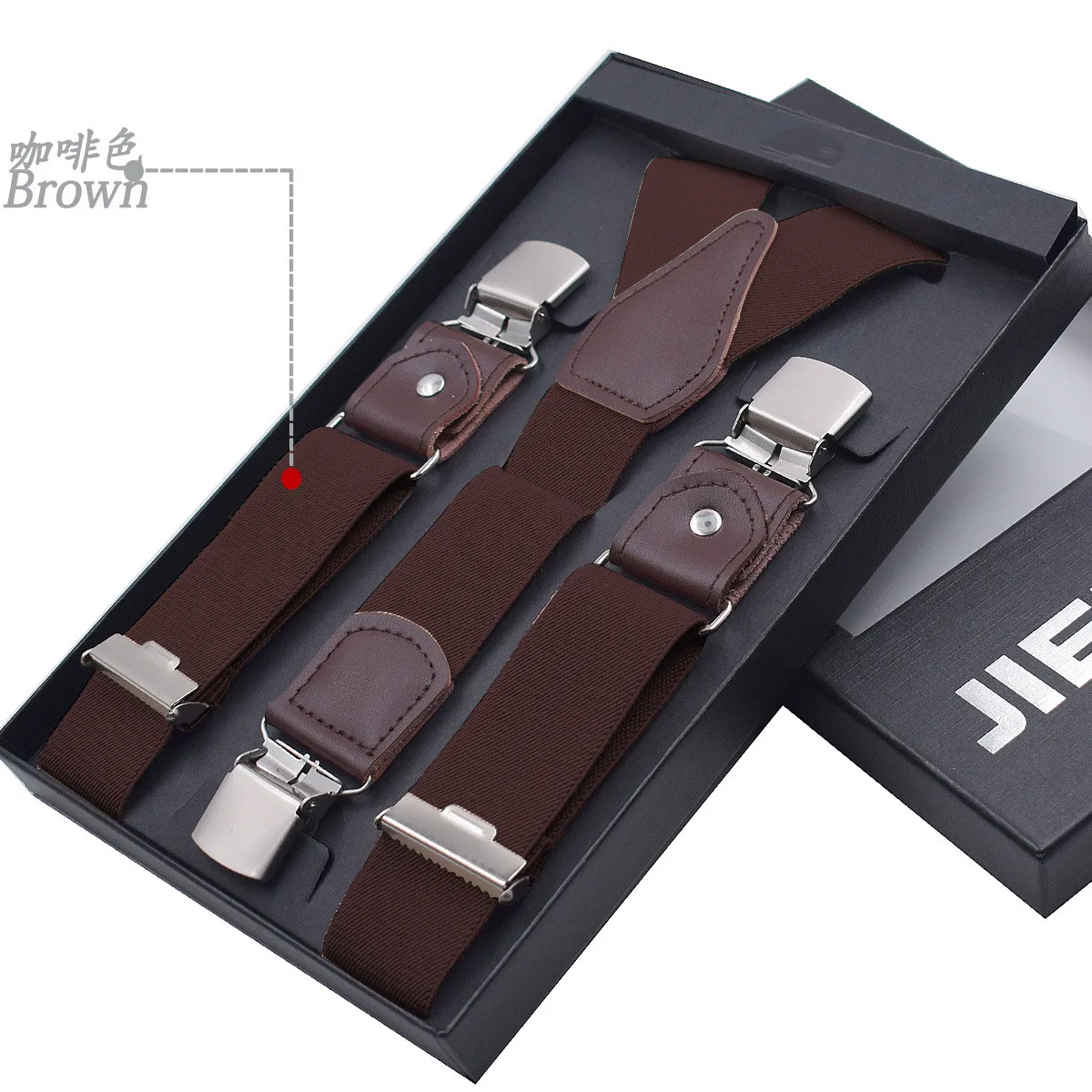 Genuine Leather Suspenders Men 3/6 Clips Male Suspensorios Adjustable Belt Strap Bretelles Vintage Men Clothing Accessories - Image 4