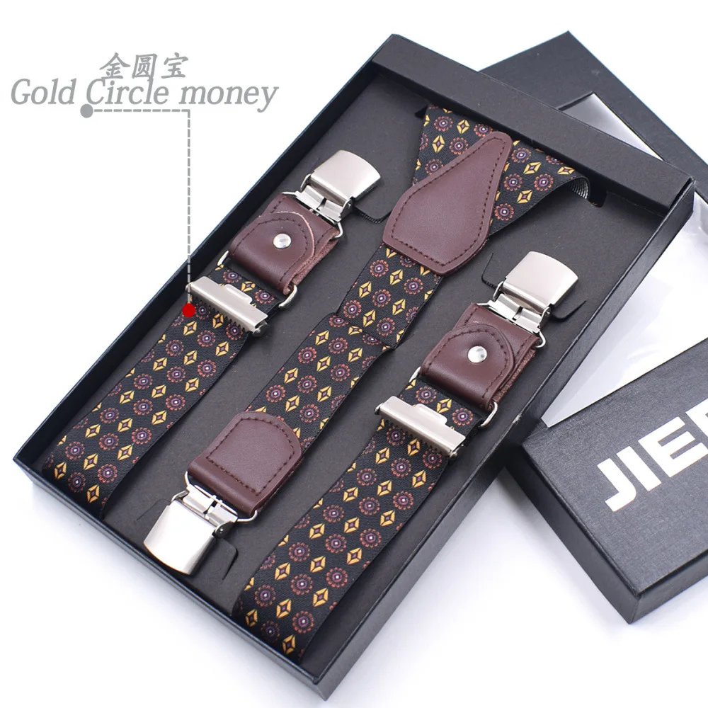 Genuine Leather Suspenders Men 3/6 Clips Male Suspensorios Adjustable Belt Strap Bretelles Vintage Men Clothing Accessories - Image 46
