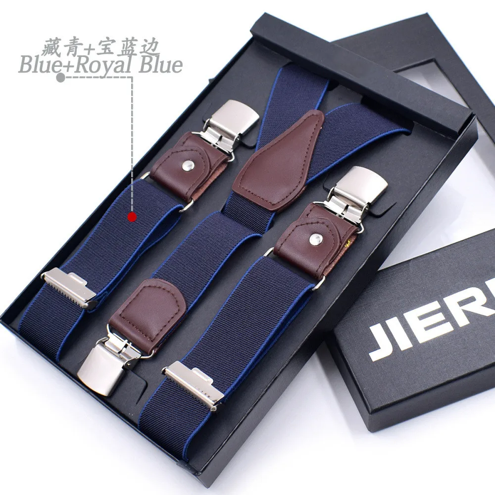 Genuine Leather Suspenders Men 3/6 Clips Male Suspensorios Adjustable Belt Strap Bretelles Vintage Men Clothing Accessories - Image 49