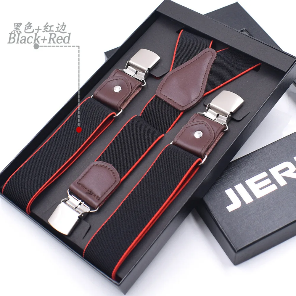 Genuine Leather Suspenders Men 3/6 Clips Male Suspensorios Adjustable Belt Strap Bretelles Vintage Men Clothing Accessories - Image 8