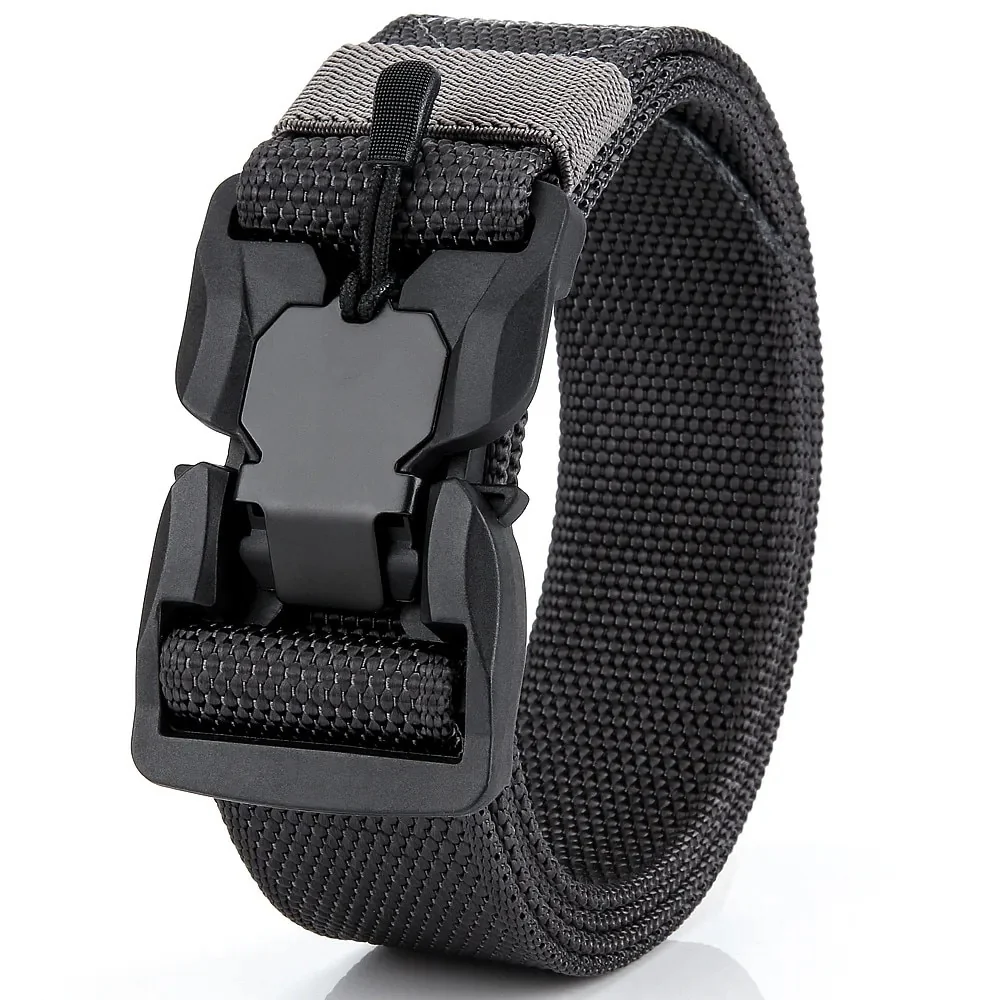 Genuine tactical belt quick release outdoor military belt soft real nylon sports accessories men and women black belt - Image 18