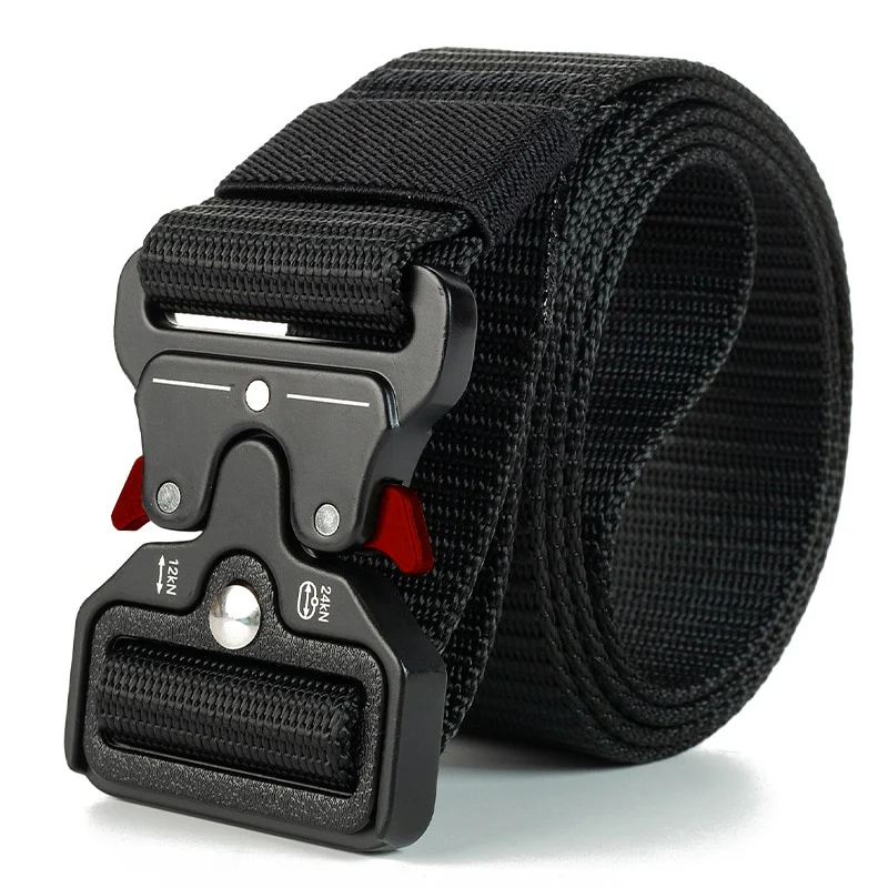 Genuine tactical belt quick release outdoor military belt soft real nylon sports accessories men and women black belt - Image 5
