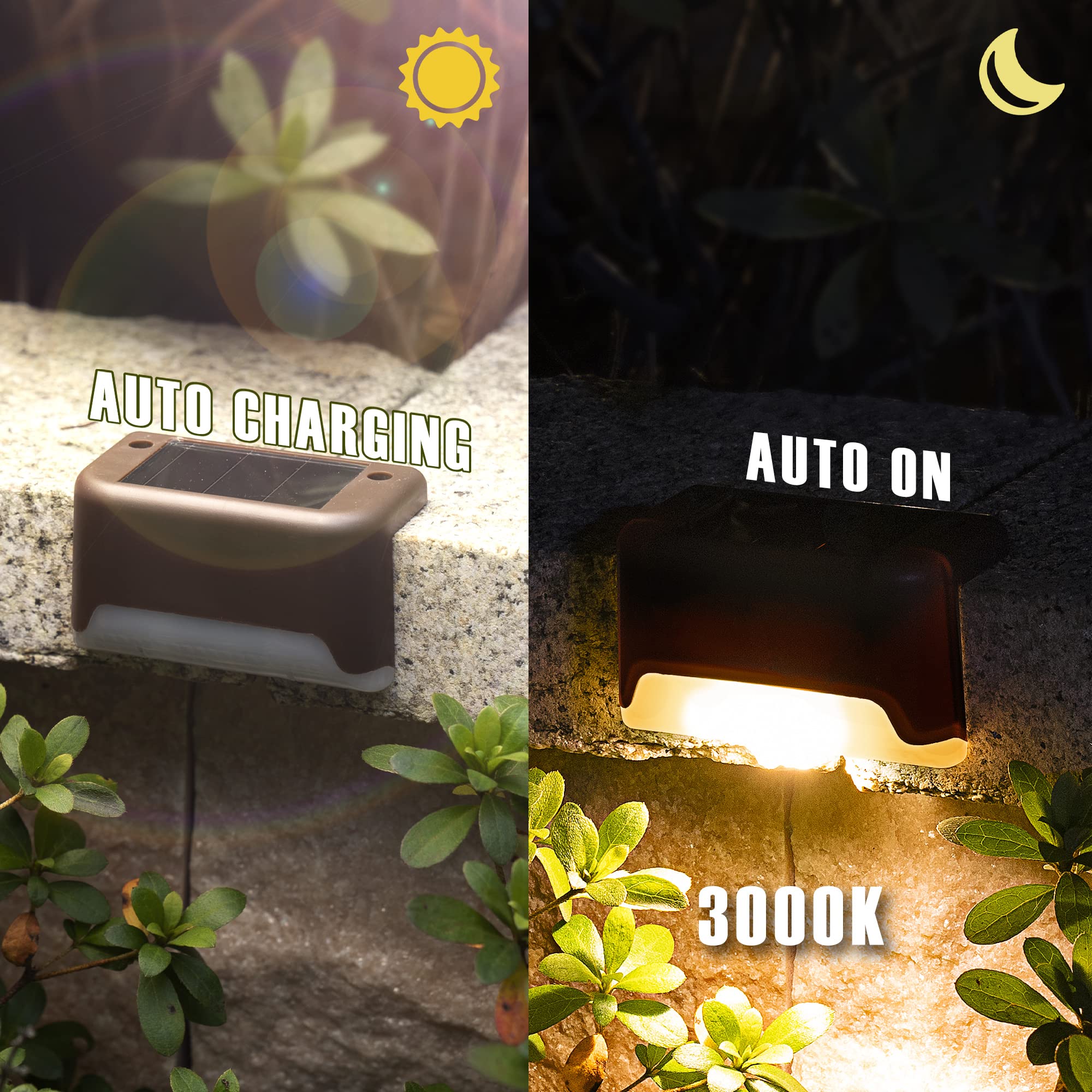 GIGALUMI Led Solar Deck Lights, 16 Pack Waterproof for Outdoor Stairs, Step, Fence, Railing, Yard and Patio (Warm White)… - Image 5