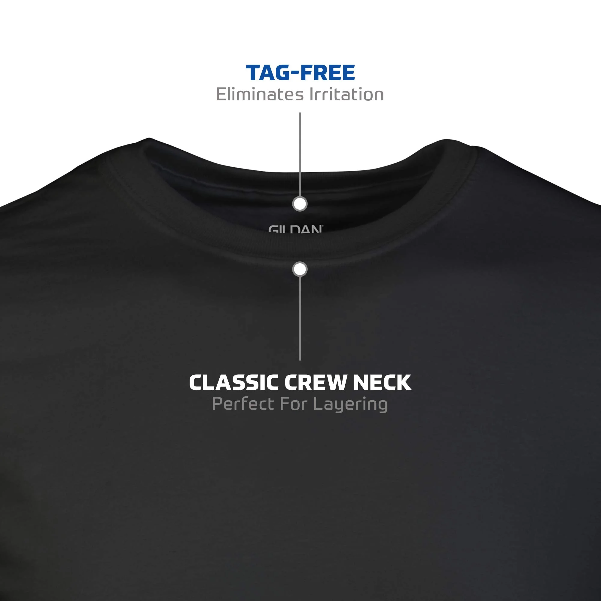 Gildan Men's Crew T-Shirts, Multipack, Style G1100, Black (6-Pack), Large - Image 6