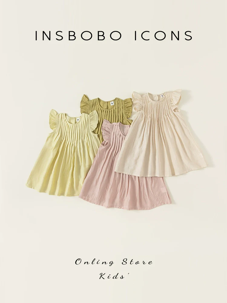 Girl Dress Summer Clothing 2024 New Arrival Kids' Skirt Little Girl Princess Dress Western Style Flying Sleeve Children's Clothing Summer - Image 2