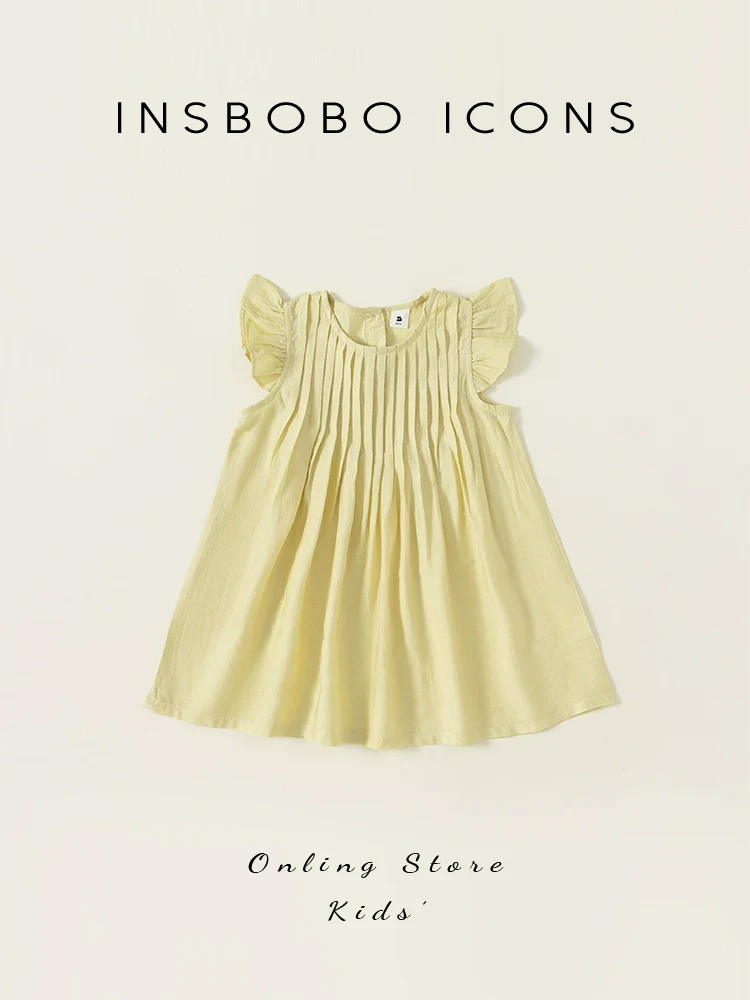 Girl Dress Summer Clothing 2024 New Arrival Kids' Skirt Little Girl Princess Dress Western Style Flying Sleeve Children's Clothing Summer