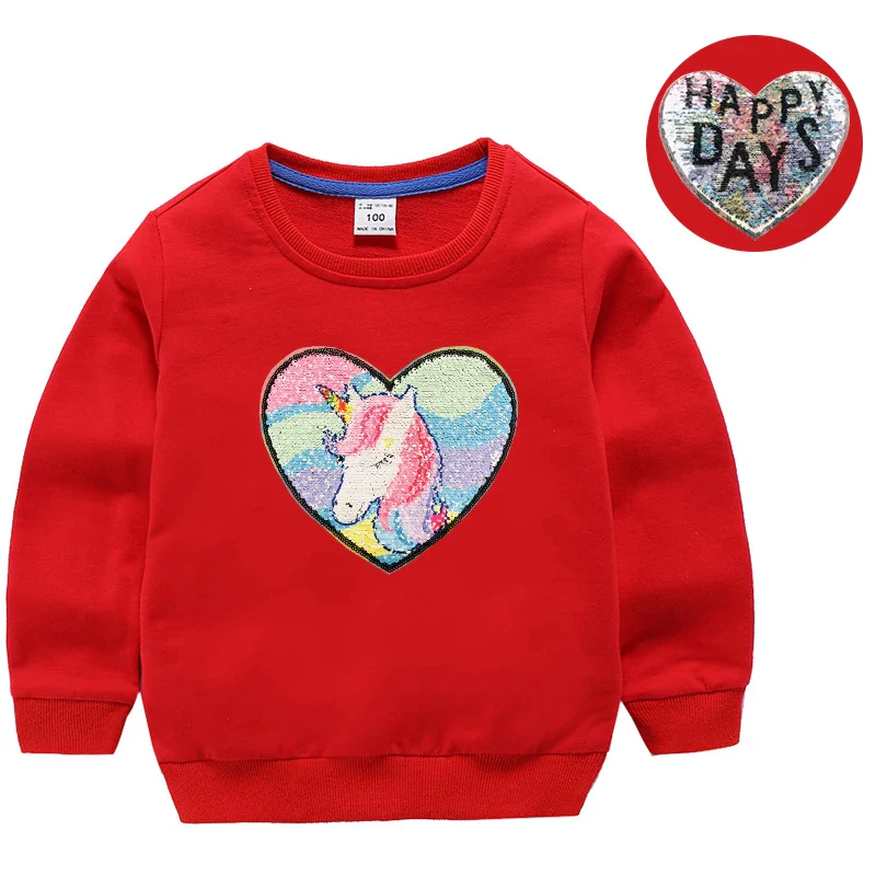 Girl Sequin Hoodies Children's Cotton Top Casual Big Girl Transform Sequin TShirt Long Sleeve Winter Autumn Baby Girl Clothes - Image 10
