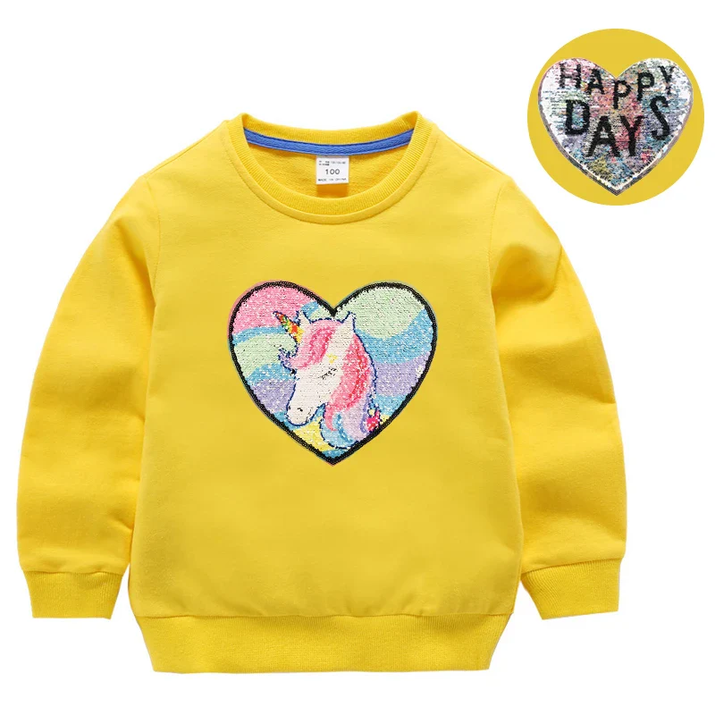 Girl Sequin Hoodies Children's Cotton Top Casual Big Girl Transform Sequin TShirt Long Sleeve Winter Autumn Baby Girl Clothes - Image 12
