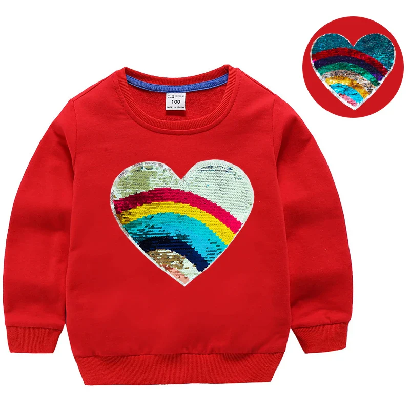 Girl Sequin Hoodies Children's Cotton Top Casual Big Girl Transform Sequin TShirt Long Sleeve Winter Autumn Baby Girl Clothes - Image 15