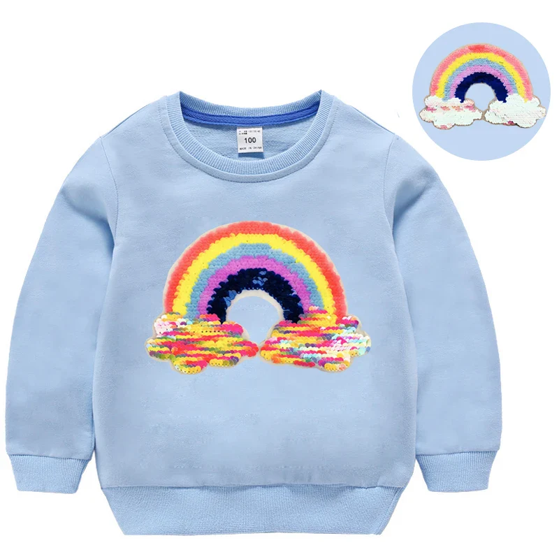 Girl Sequin Hoodies Children's Cotton Top Casual Big Girl Transform Sequin TShirt Long Sleeve Winter Autumn Baby Girl Clothes - Image 16