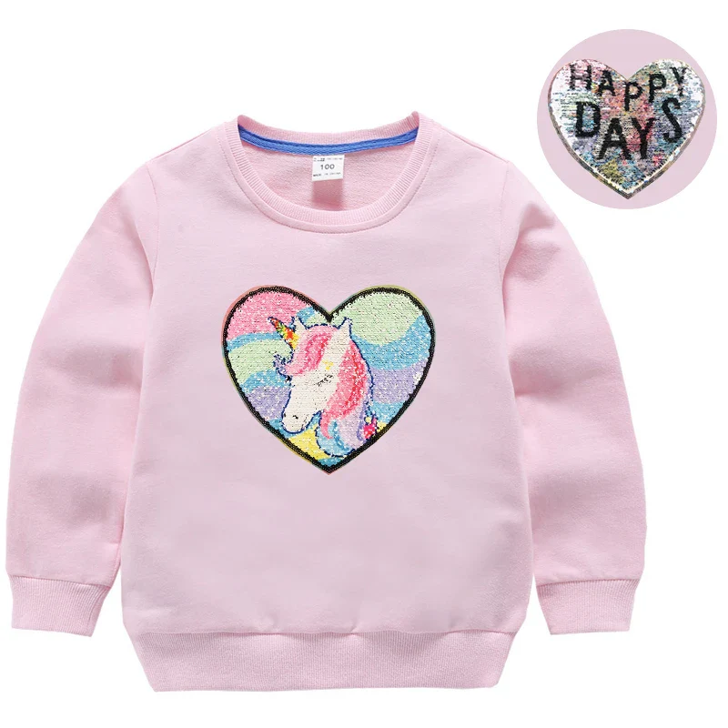 Girl Sequin Hoodies Children's Cotton Top Casual Big Girl Transform Sequin TShirt Long Sleeve Winter Autumn Baby Girl Clothes - Image 18