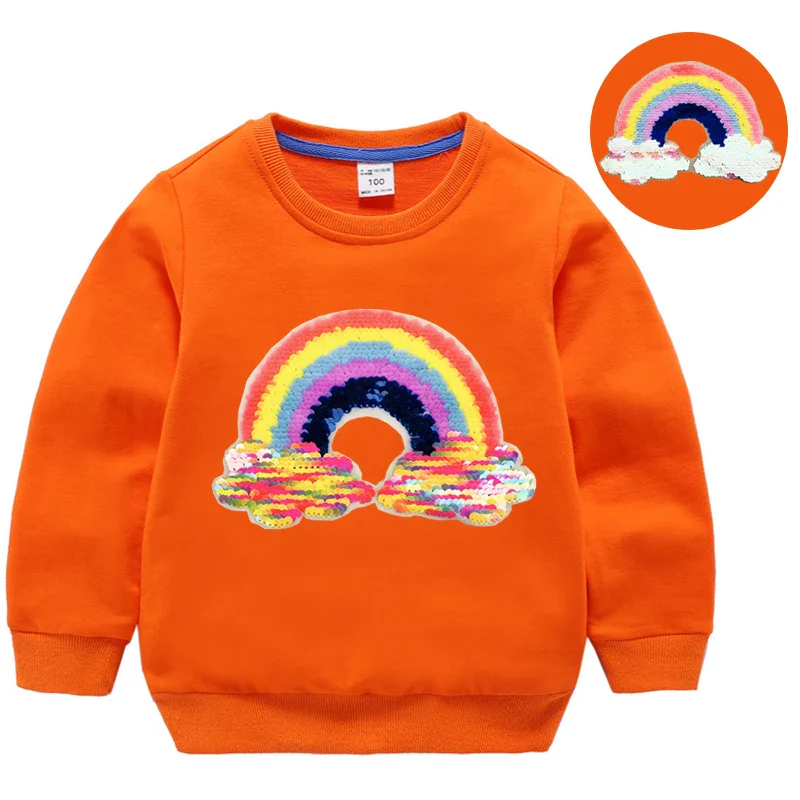 Girl Sequin Hoodies Children's Cotton Top Casual Big Girl Transform Sequin TShirt Long Sleeve Winter Autumn Baby Girl Clothes - Image 19