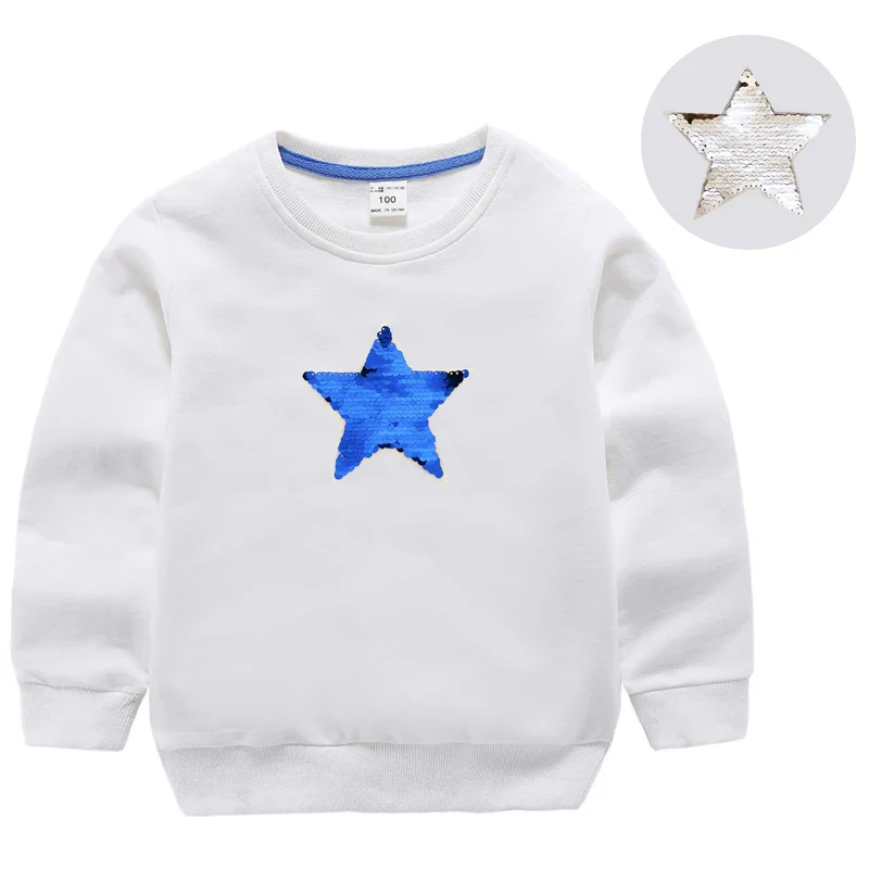 Girl Sequin Hoodies Children's Cotton Top Casual Big Girl Transform Sequin TShirt Long Sleeve Winter Autumn Baby Girl Clothes - Image 2