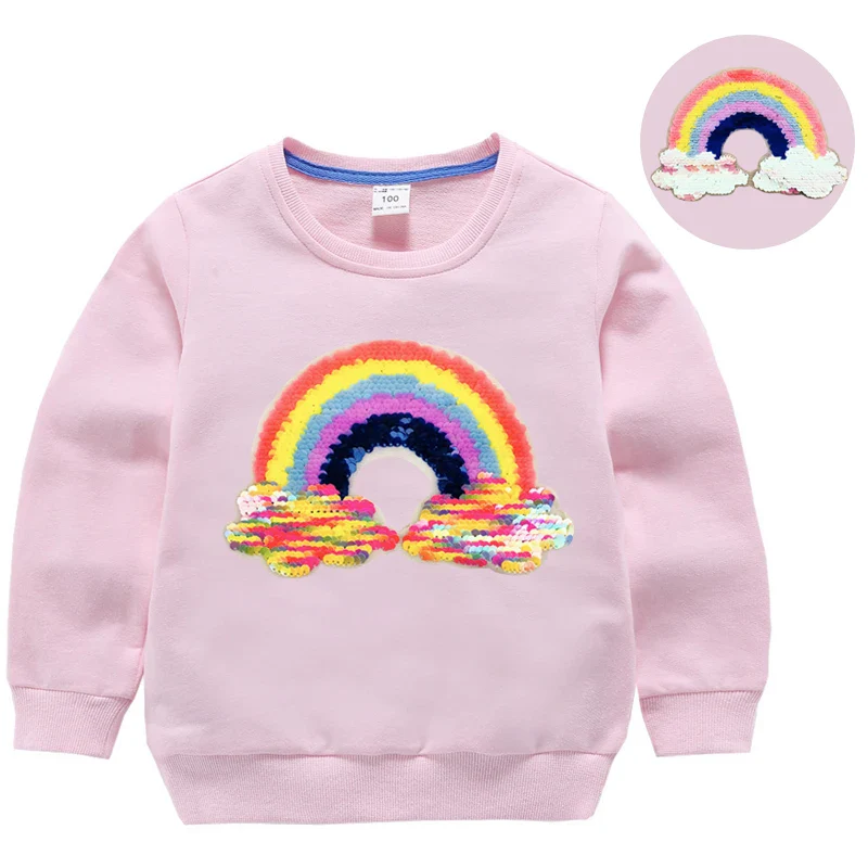Girl Sequin Hoodies Children's Cotton Top Casual Big Girl Transform Sequin TShirt Long Sleeve Winter Autumn Baby Girl Clothes - Image 20