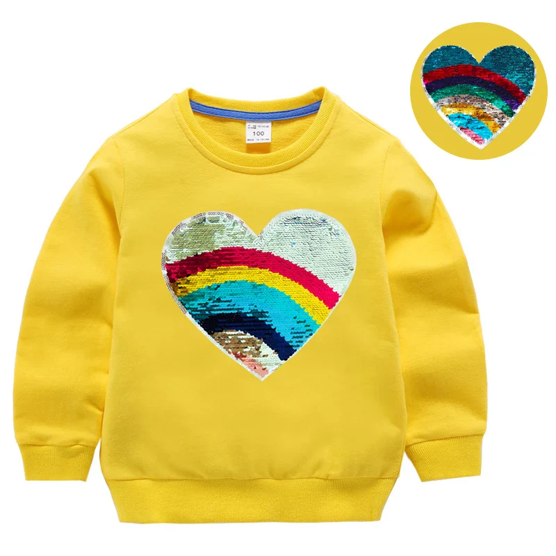 Girl Sequin Hoodies Children's Cotton Top Casual Big Girl Transform Sequin TShirt Long Sleeve Winter Autumn Baby Girl Clothes - Image 6