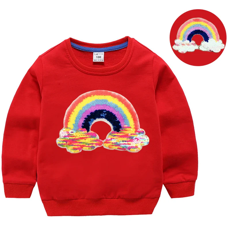 Girl Sequin Hoodies Children's Cotton Top Casual Big Girl Transform Sequin TShirt Long Sleeve Winter Autumn Baby Girl Clothes - Image 7