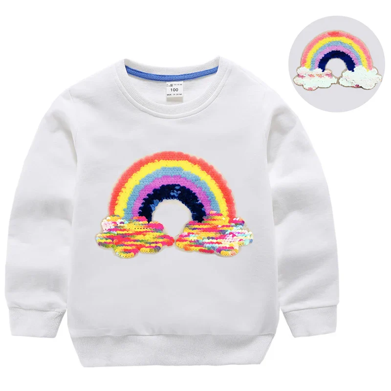 Girl Sequin Hoodies Children's Cotton Top Casual Big Girl Transform Sequin TShirt Long Sleeve Winter Autumn Baby Girl Clothes - Image 8