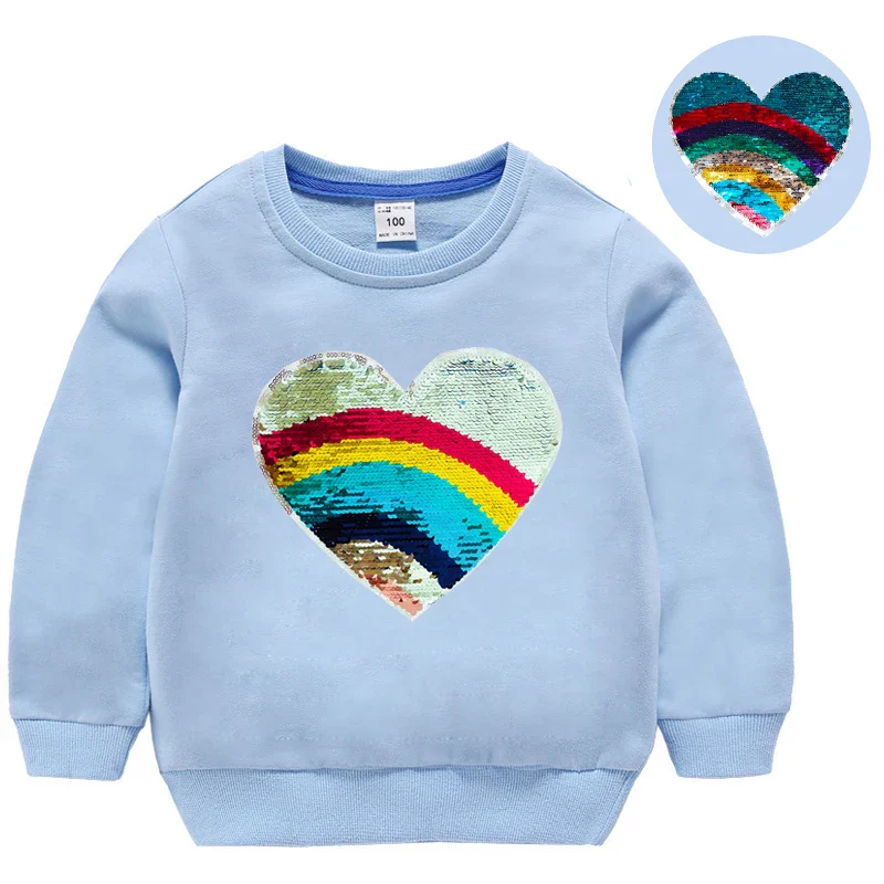 Girl Sequin Hoodies Children's Cotton Top Casual Big Girl Transform Sequin TShirt Long Sleeve Winter Autumn Baby Girl Clothes - Image 9