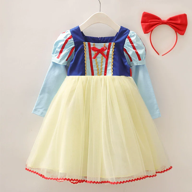 Girl Snow White Dress Summer Kids Short Sleeve Fashionable Princess Dress Girl Tulle Tutu Skirt Birthday Dress - Image 6