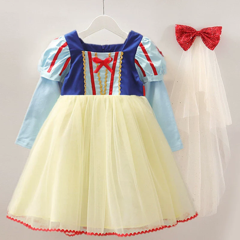 Girl Snow White Dress Summer Kids Short Sleeve Fashionable Princess Dress Girl Tulle Tutu Skirt Birthday Dress - Image 8